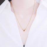 S925 Sterling Silver South Red Agate With You All The Way Deer Necklaces