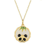 S925 Sterling Silver Hetian Jade Panda Bamboo Necklace