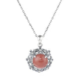 925 Sterling Silver Hetian Jade Chrysanthemum Necklace For Women