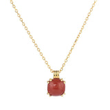 ZFSILVER 925 Silver Red Agate Perfume Bottle Necklace