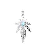 S925 Double Turquoise Maple Leaf Necklace for Women