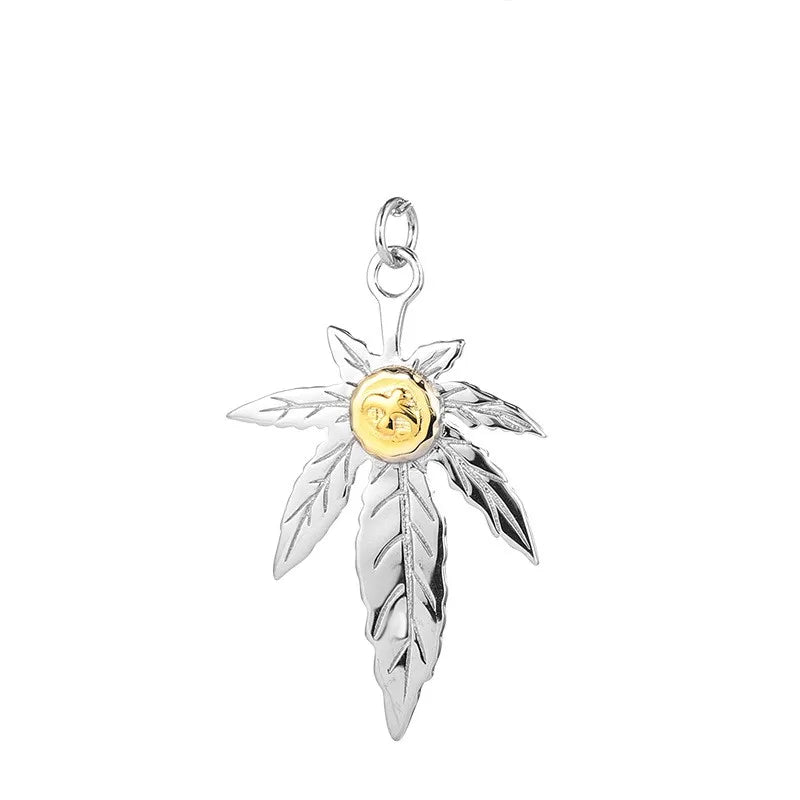 S925 Double Turquoise Maple Leaf Necklace for Women