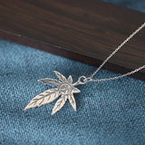 S925 Double Turquoise Maple Leaf Necklace for Women