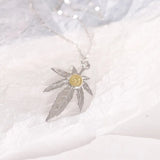 S925 Double Turquoise Maple Leaf Necklace for Women