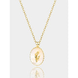 925 Silver Tulips Shell Necklace For Women Wedding Chram Jewelry