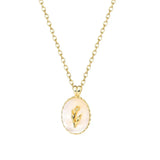 925 Silver Tulips Shell Necklace For Women Wedding Chram Jewelry
