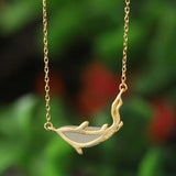ZFSILVER S925 Hetian Jade Dolphin Necklace for Women