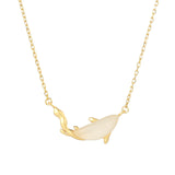 ZFSILVER S925 Hetian Jade Dolphin Necklace for Women