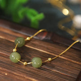 S925 Sterling Silver Hetian Jade FT HITA Necklace For Women
