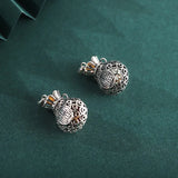 925 Sterling Thai Silver Red Agate Money Lucky Bag Necklace Pendant