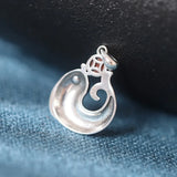 925 Silver Thai South Red Agate Carp Necklace Pendant