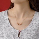 S925 Sterling Silver Hetian Jade South Red Agate 2 Ways Wear Necklace