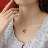 S925 Sterling Silver Hetian Jade South Red Agate 2 Ways Wear Necklace
