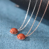 925 Silver Red Agate Hetian Jade Star Necklace Wedding Jewelry