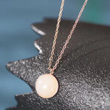 925 Silver Red Agate Hetian Jade Star Necklace Wedding Jewelry