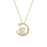 S925 Sterling Silver Star Moon Shell Rabbit Necklaces For Women