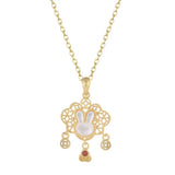 ZFSILVER S925 Sterling Silver Money Lock Shell Rabbit Necklaces