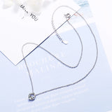 925 Sterling Silver Zircon Circle Pendant Necklace