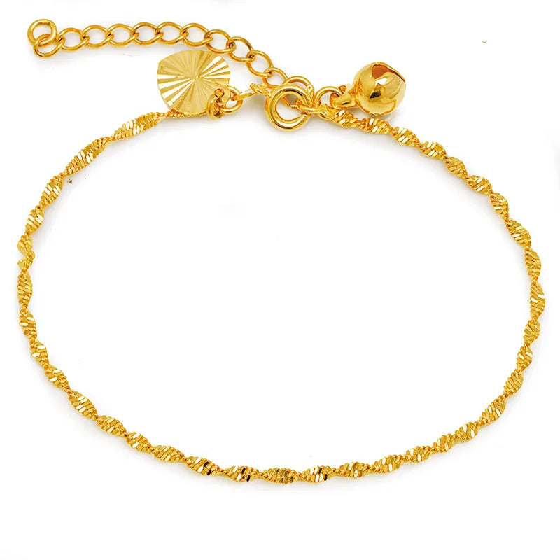 24k Pure Lovely Wave Bracelets For Women
