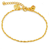 24k Pure Lovely Wave Bracelets For Women