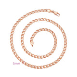 Rose Gold 585 Men's Necklace 6 mm Nickel Copper
