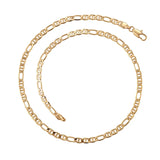 Gold-Color 18k Flat Chain Necklace, 4mm, Daily Wear, Nickel Copper