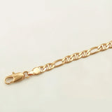 Gold-Color 18k Flat Chain Necklace, 4mm, Daily Wear, Nickel Copper