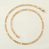 Gold-Color 18k Flat Chain Necklace, 4mm, Daily Wear, Nickel Copper