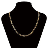 Gold-Color 18k Flat Chain Necklace, 4mm, Daily Wear, Nickel Copper
