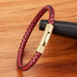 Men's Stainless Steel Leather Bracelet 19cm/21cm/23cm Sports Jewelry Christmas G