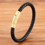 Men's Stainless Steel Leather Bracelet 19cm/21cm/23cm Sports Jewelry Christmas G