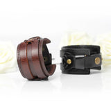 Leather Bracelets Pearl-Clasps Bandage Wrap Charm Bracelet Men Bangles
