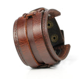 Leather Bracelets Pearl-Clasps Bandage Wrap Charm Bracelet Men Bangles