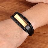 Men's Stainless Steel Leather Bracelet Multi-layer Hand-woven Accessory
