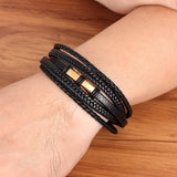 Men's Leather Stainless Steel Bracelet Small Accessories Lucky Present