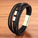 Men's Leather Stainless Steel Bracelet Small Accessories Lucky Present