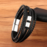 Men's Leather Stainless Steel Bracelet Small Accessories Lucky Present
