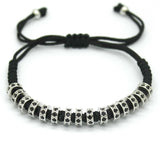 Men's Macrame Bracelet with Rose Micro Pave CZ Stoppers