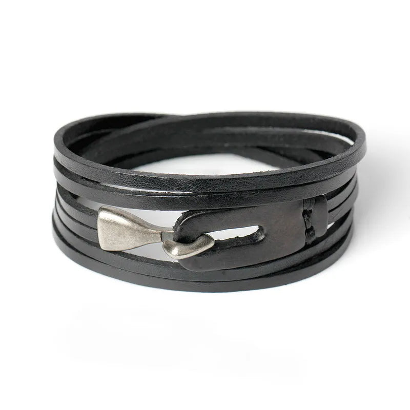Leather Hook Bracelet Men Women Knight Courage Bandage Charm Bracelet