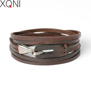 Leather Hook Bracelet Men Women Knight Courage Bandage Charm Bracelet