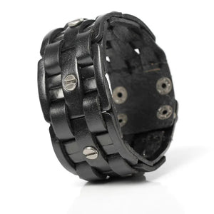 Men's Leather Bracelet Bandage Charm Wrap Woven Bangle