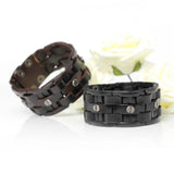 Men's Leather Bracelet Bandage Charm Wrap Woven Bangle