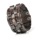 Men's Leather Bracelet Bandage Charm Wrap Woven Bangle