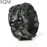 Men's Leather Bracelet Bandage Charm Wrap Woven Bangle