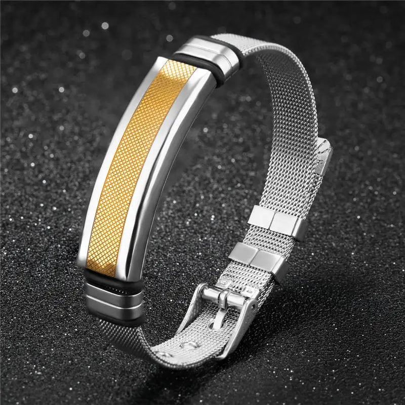 Men's Mesh Strap Stainless Steel Bracelet 16.5-21 CM