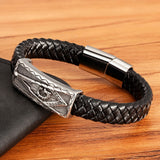 Men's Leather Bracelet Tower Style Magnet Buckle Gift