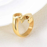 Personalized Wrench Stainless Steel Cremation Ring for Human Ashes