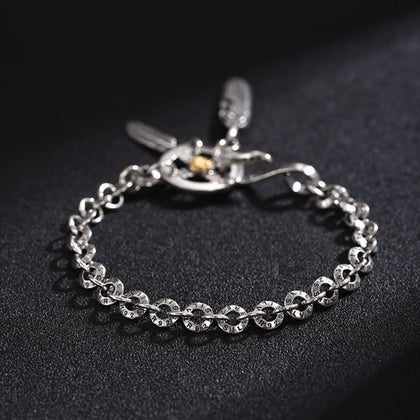 XS Guochao Feather Bracelet Men's Stylish Single Ins Niche Mens Bracelet