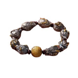 XS Dragon Scale Tiger Eye Stone Bead Bracelet