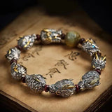 XS Dragon Scale Tiger Eye Stone Bead Bracelet